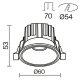 DL058-7W3K-BS Встраиваемый светильник Technical, Round